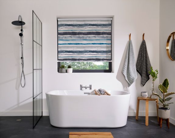 Roller blind in a Bathroom